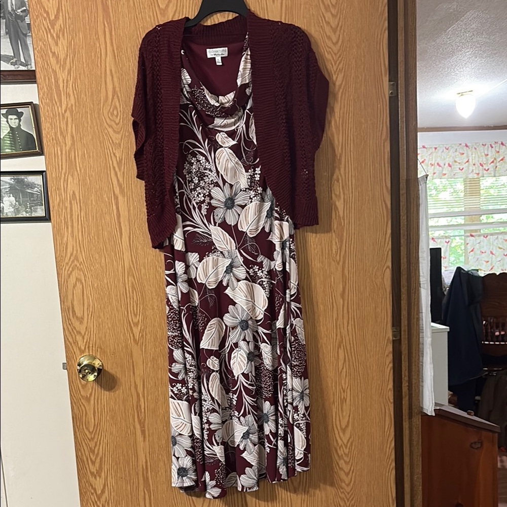 Robbie Bee Burgundy Knit Dress
